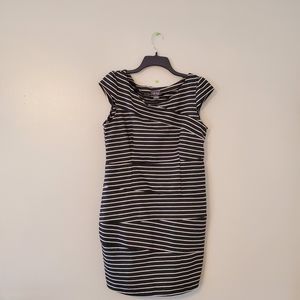 Dots Black/White Striped Dress
